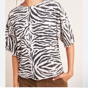 Nation LTD Tiger Striped cut off t shirt Small